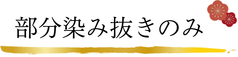 部分染み抜きのみ